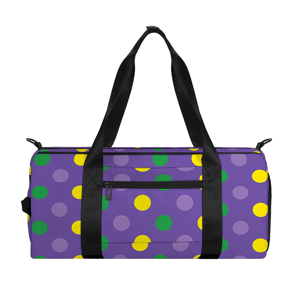 Mardi Gras Polka Dot Pattern Print Gym Bag
