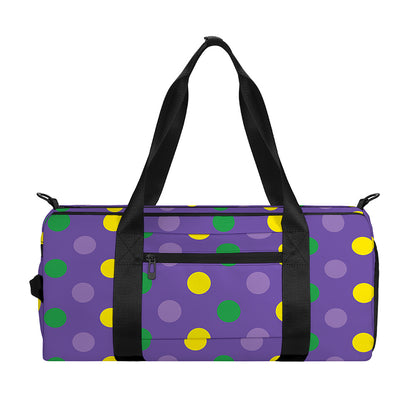 Mardi Gras Polka Dot Pattern Print Gym Bag