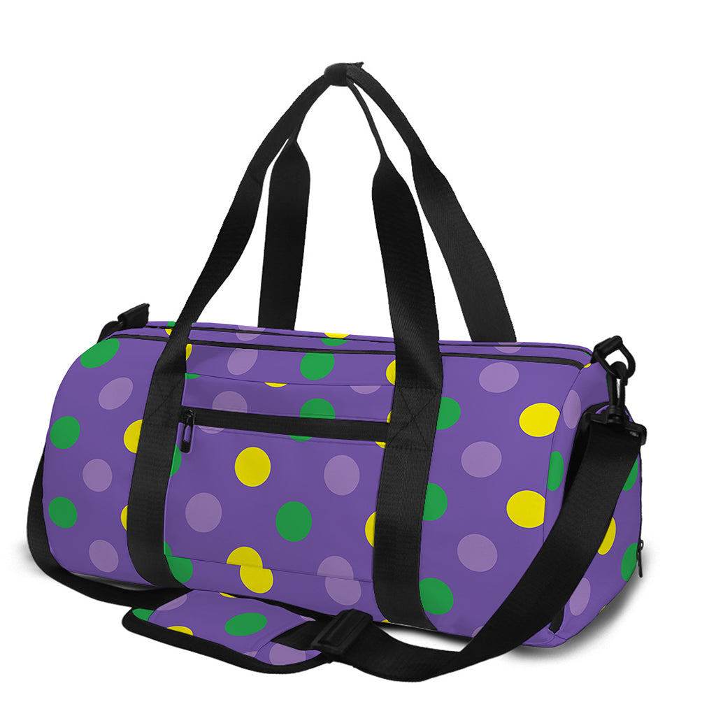 Mardi Gras Polka Dot Pattern Print Gym Bag