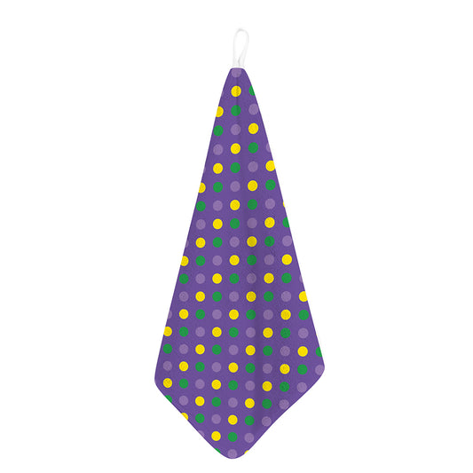 Mardi Gras Polka Dot Pattern Print Hand Towel