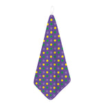 Mardi Gras Polka Dot Pattern Print Hand Towel
