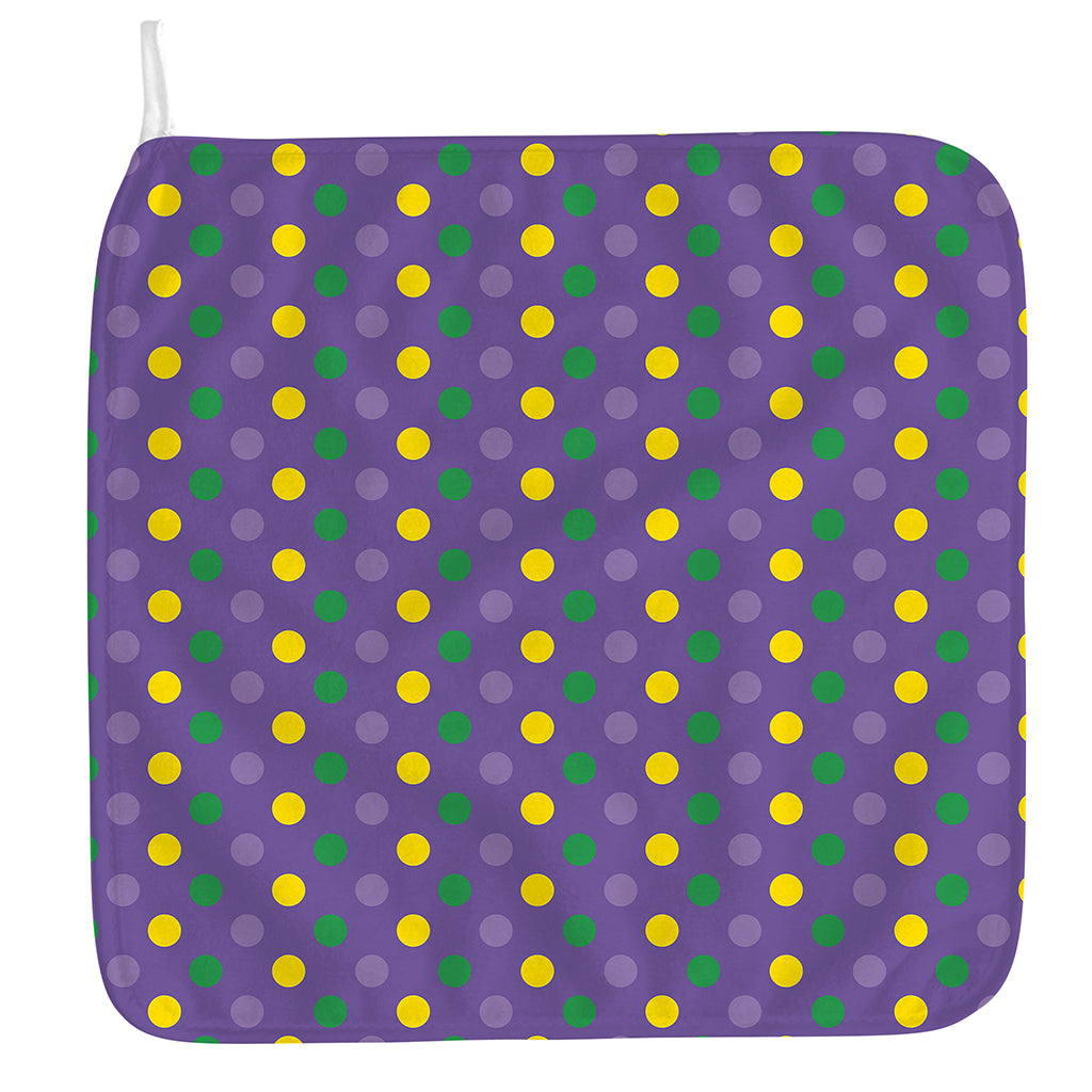 Mardi Gras Polka Dot Pattern Print Hand Towel