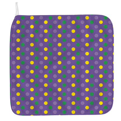 Mardi Gras Polka Dot Pattern Print Hand Towel
