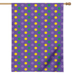 Mardi Gras Polka Dot Pattern Print House Flag