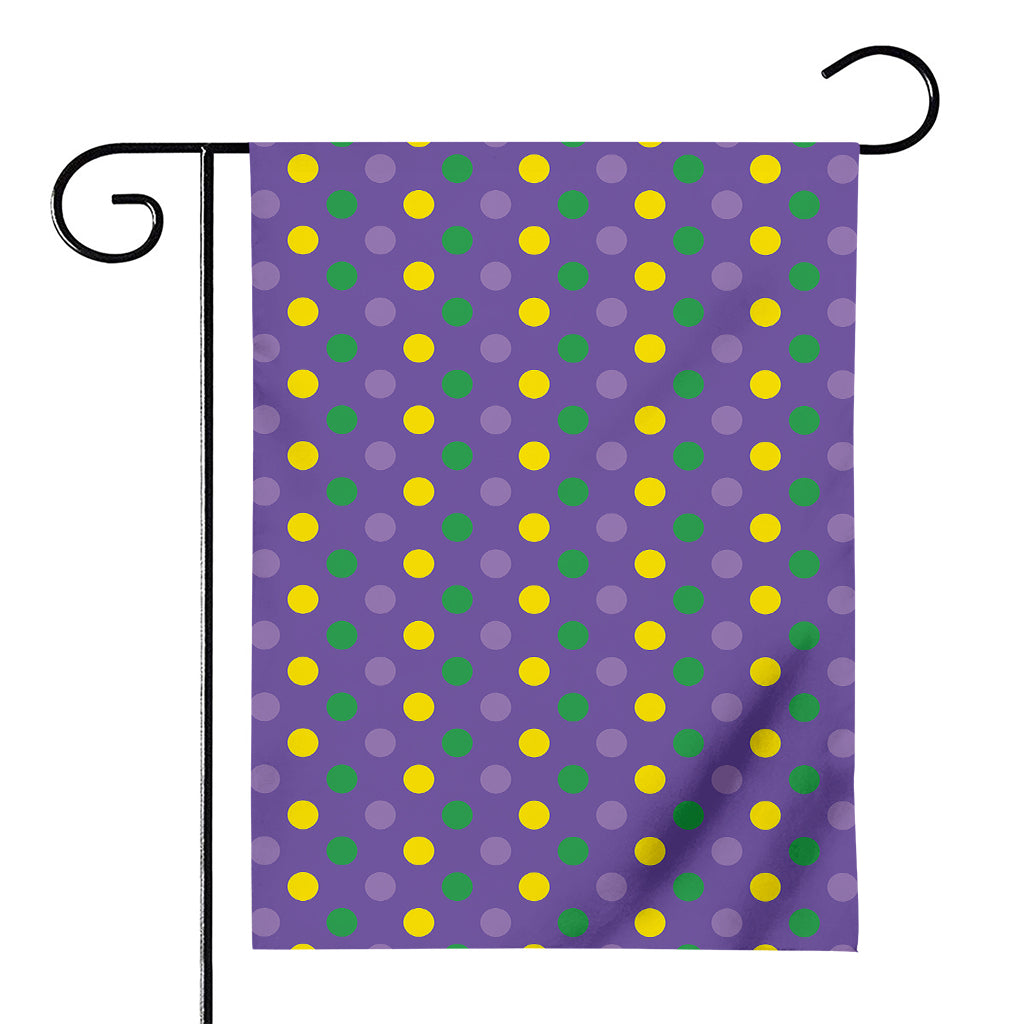 Mardi Gras Polka Dot Pattern Print House Flag
