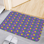 Mardi Gras Polka Dot Pattern Print Indoor Door Mat