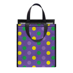 Mardi Gras Polka Dot Pattern Print Insulated Lunch Tote