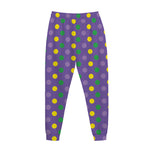 Mardi Gras Polka Dot Pattern Print Jogger Pants