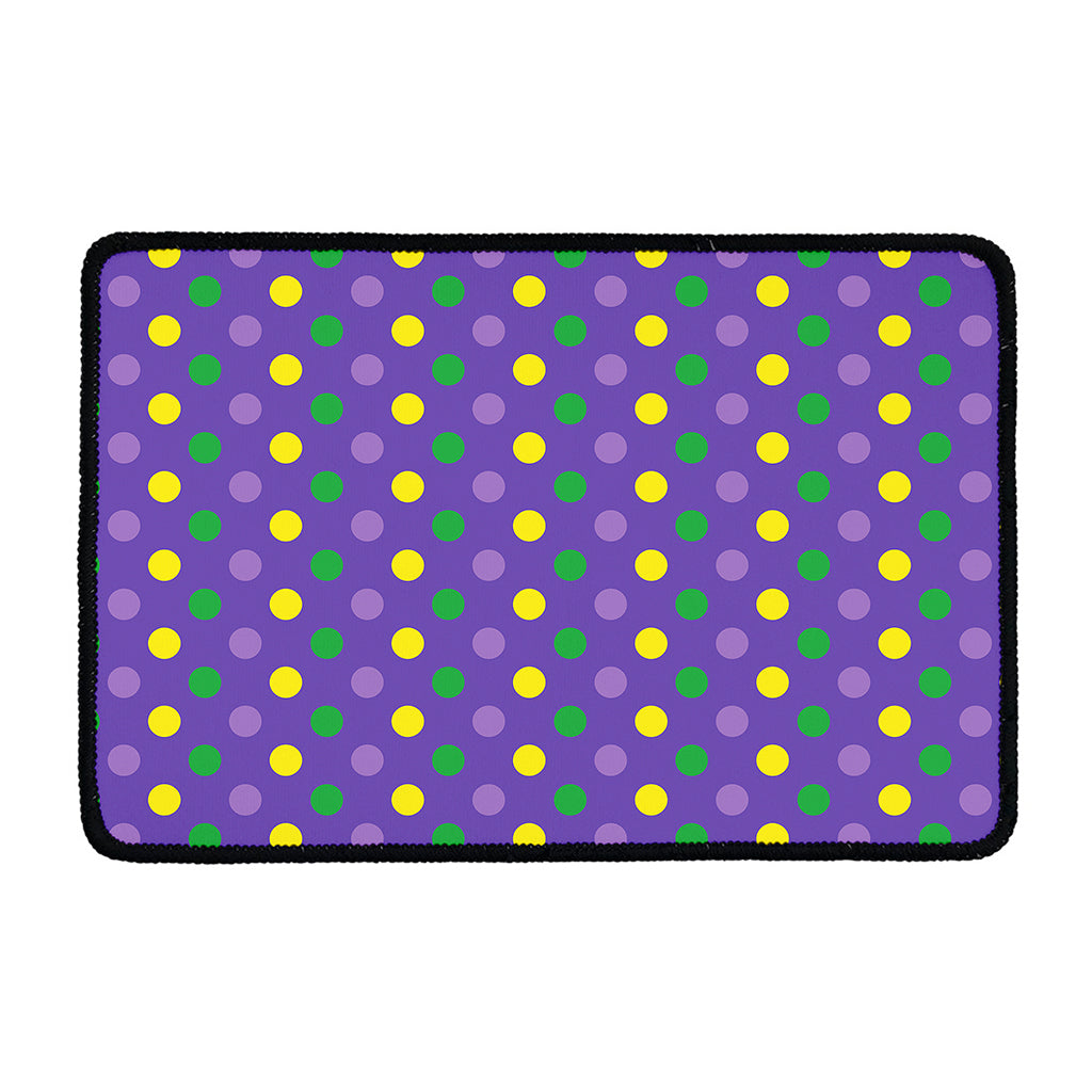 Mardi Gras Polka Dot Pattern Print Kitchen Mat