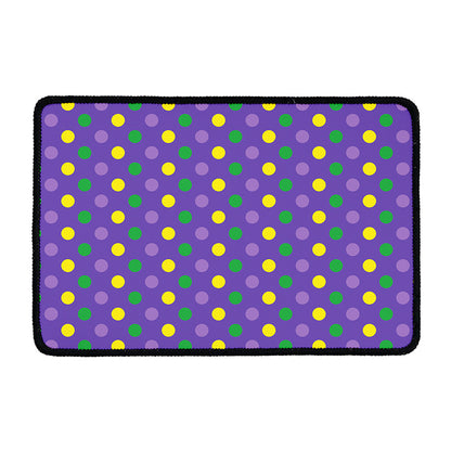 Mardi Gras Polka Dot Pattern Print Kitchen Mat