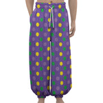 Mardi Gras Polka Dot Pattern Print Lantern Pants