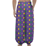 Mardi Gras Polka Dot Pattern Print Lantern Pants