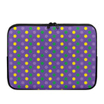 Mardi Gras Polka Dot Pattern Print Laptop Sleeve
