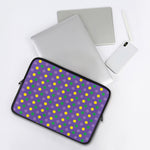 Mardi Gras Polka Dot Pattern Print Laptop Sleeve