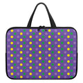 Mardi Gras Polka Dot Pattern Print Laptop Sleeve With Handle