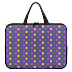 Mardi Gras Polka Dot Pattern Print Laptop Sleeve With Handle