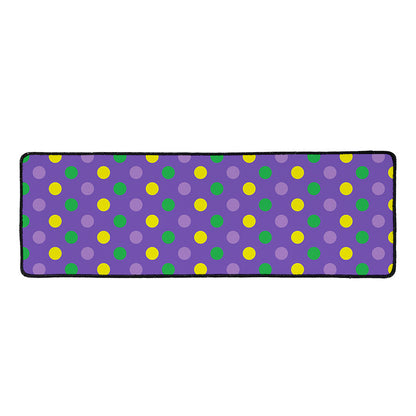 Mardi Gras Polka Dot Pattern Print Long Kitchen Mat