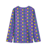 Mardi Gras Polka Dot Pattern Print Long Sleeve Short Coat