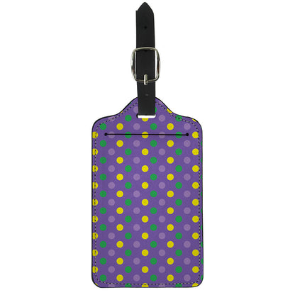 Mardi Gras Polka Dot Pattern Print Luggage Tag