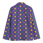 Mardi Gras Polka Dot Pattern Print Men's Blazer