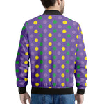 Mardi Gras Polka Dot Pattern Print Men's Bomber Jacket