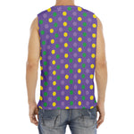 Mardi Gras Polka Dot Pattern Print Men's Fitness Tank Top