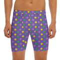 Mardi Gras Polka Dot Pattern Print Men's Long Boxer Briefs