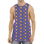 Mardi Gras Polka Dot Pattern Print Men's Muscle Tank Top