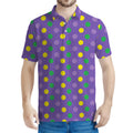 Mardi Gras Polka Dot Pattern Print Men's Polo Shirt