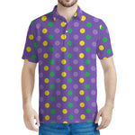 Mardi Gras Polka Dot Pattern Print Men's Polo Shirt