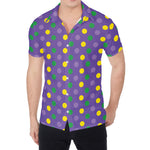 Mardi Gras Polka Dot Pattern Print Men's Shirt