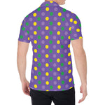 Mardi Gras Polka Dot Pattern Print Men's Shirt