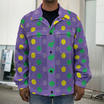 Mardi Gras Polka Dot Pattern Print Men's Shirt Jacket