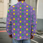 Mardi Gras Polka Dot Pattern Print Men's Shirt Jacket
