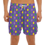 Mardi Gras Polka Dot Pattern Print Men's Split Running Shorts