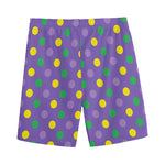Mardi Gras Polka Dot Pattern Print Men's Sports Shorts