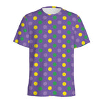 Mardi Gras Polka Dot Pattern Print Men's Sports T-Shirt