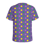 Mardi Gras Polka Dot Pattern Print Men's Sports T-Shirt