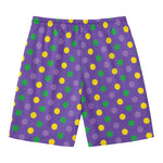 Mardi Gras Polka Dot Pattern Print Men's Swim Trunks