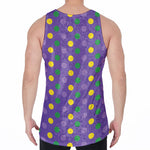 Mardi Gras Polka Dot Pattern Print Men's Velvet Tank Top