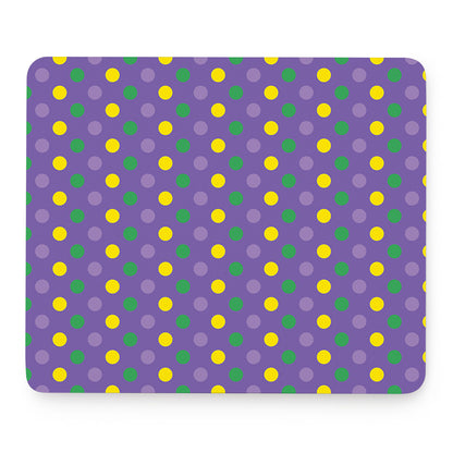 Mardi Gras Polka Dot Pattern Print Mouse Pad