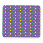 Mardi Gras Polka Dot Pattern Print Mouse Pad