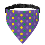 Mardi Gras Polka Dot Pattern Print Over The Collar Dog Bandana