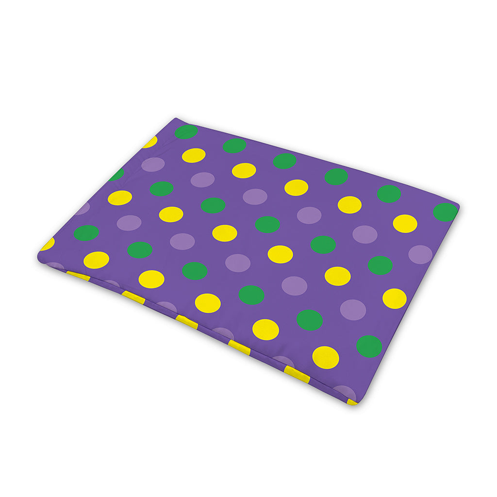 Mardi Gras Polka Dot Pattern Print Pet Cooling Mat Cover