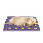 Mardi Gras Polka Dot Pattern Print Pet Cooling Mat Cover