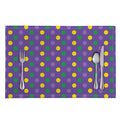 Mardi Gras Polka Dot Pattern Print Placemat