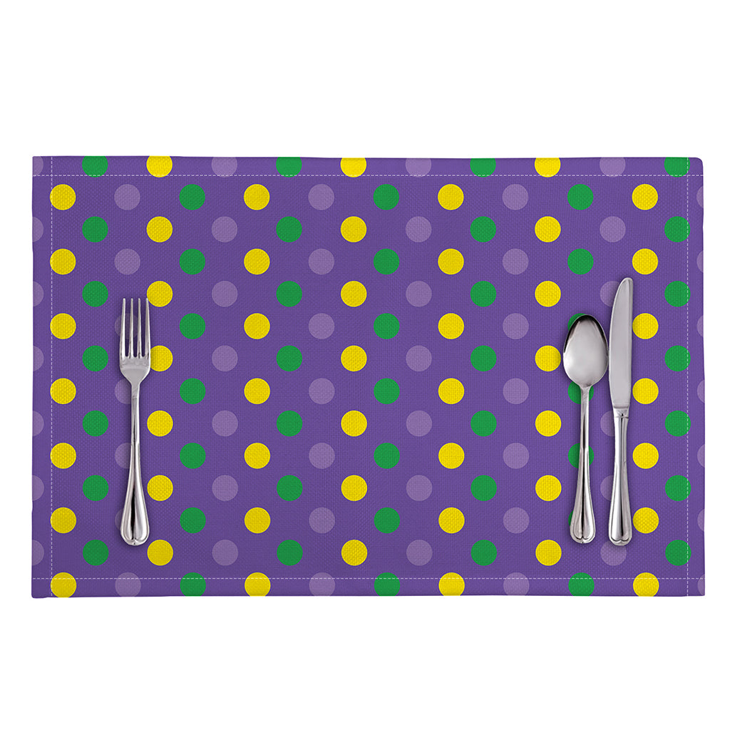 Mardi Gras Polka Dot Pattern Print Placemat
