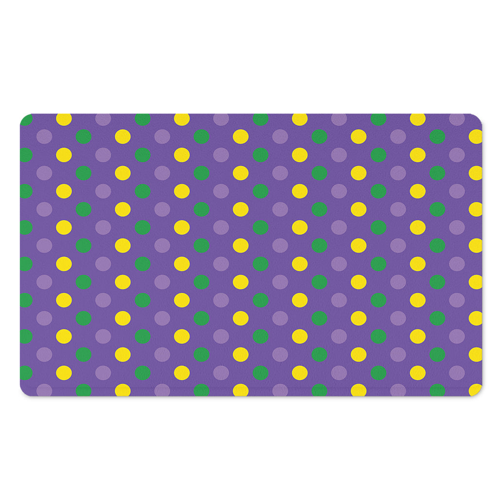 Mardi Gras Polka Dot Pattern Print Polyester Doormat