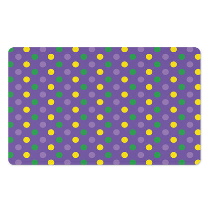 Mardi Gras Polka Dot Pattern Print Polyester Doormat
