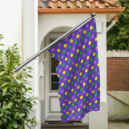 Mardi Gras Polka Dot Pattern Print Polyester Flag